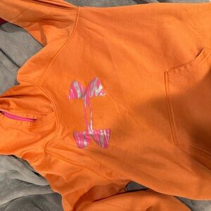 Under Armour Vibrant Orange Hoodie with Pink Accents